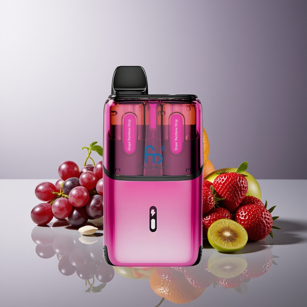 Fumot Ultra T32000 32000 Bocanadas Carga Rápida Type-C y Bobina de Malla Avanzada Uvas Arcoíris - Fresas Arcoíris