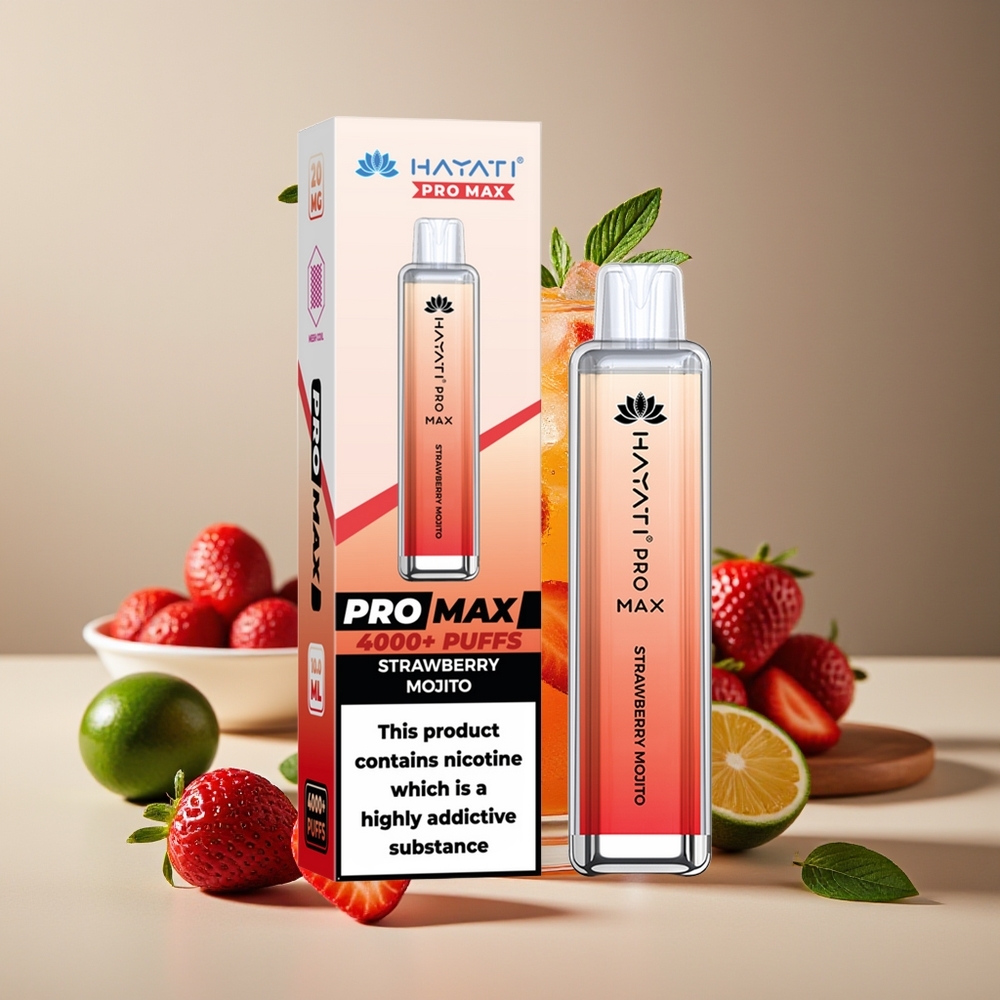 Hayati Pro Max 4000 Caladas Vape Desechable Recargable Fresa Mojito