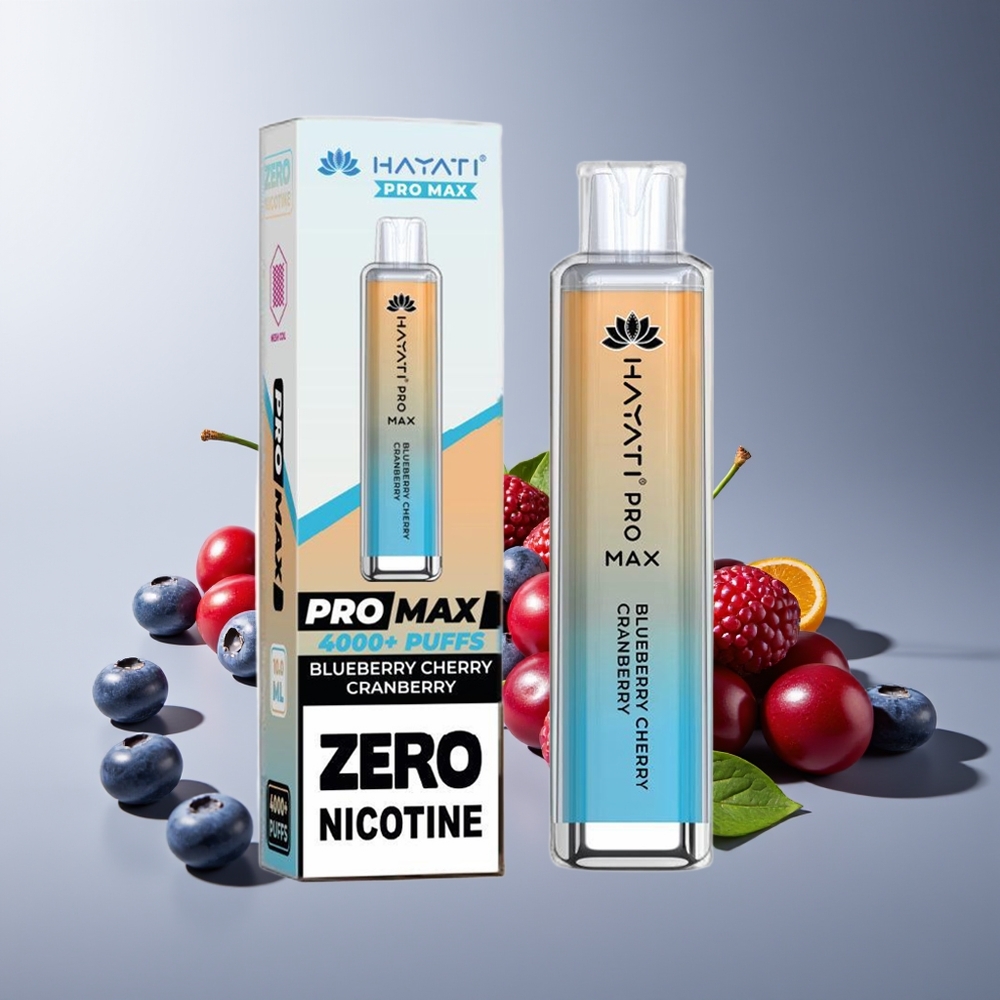 Hayati Pro Max 4000 Caladas Vape Recargable con Luz LED Arándano Cereza Azul