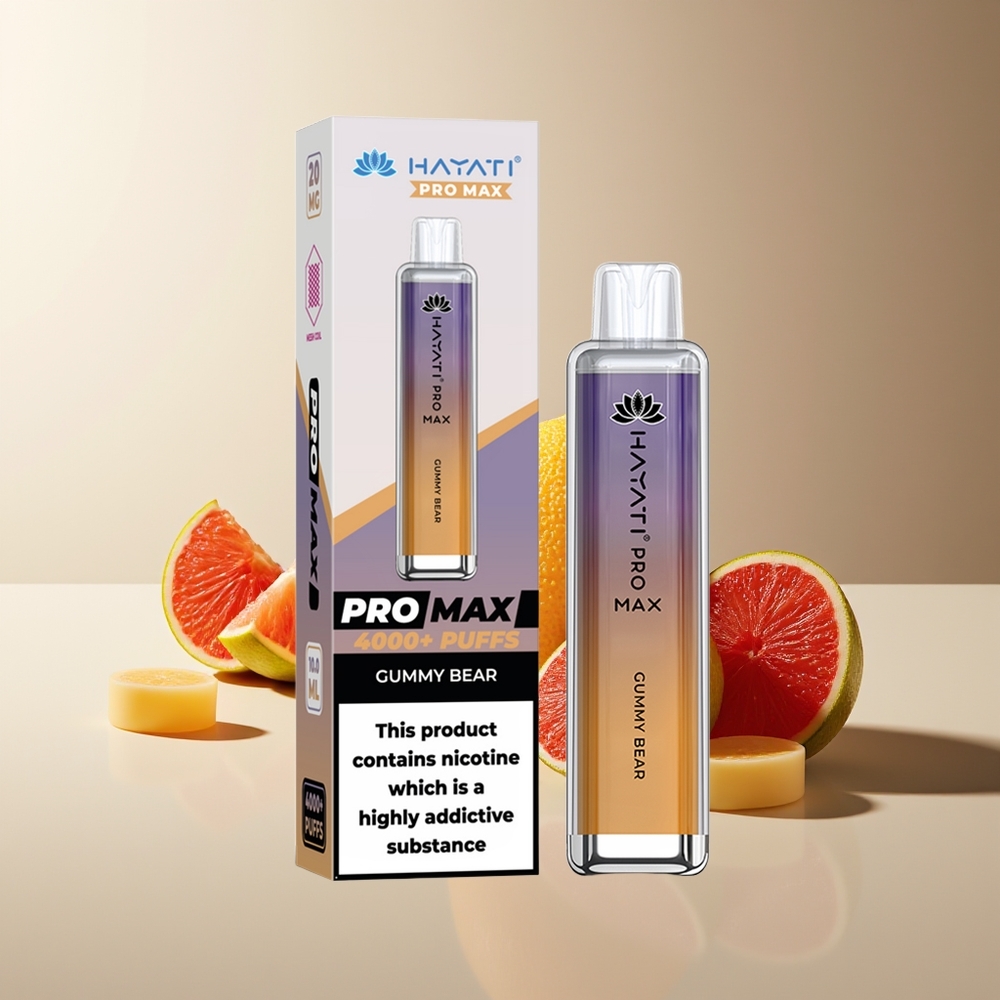 Hayati Pro Max 4000 Caladas Vape Recargable con Sabor a Osito de Goma y Batería 1400mAh