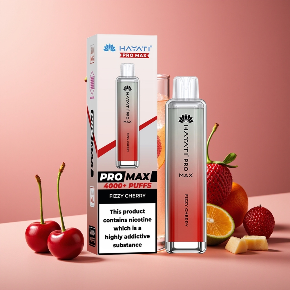 Hayati Pro Max 4000 Puffs Vape Recargable Cereza Efervescente