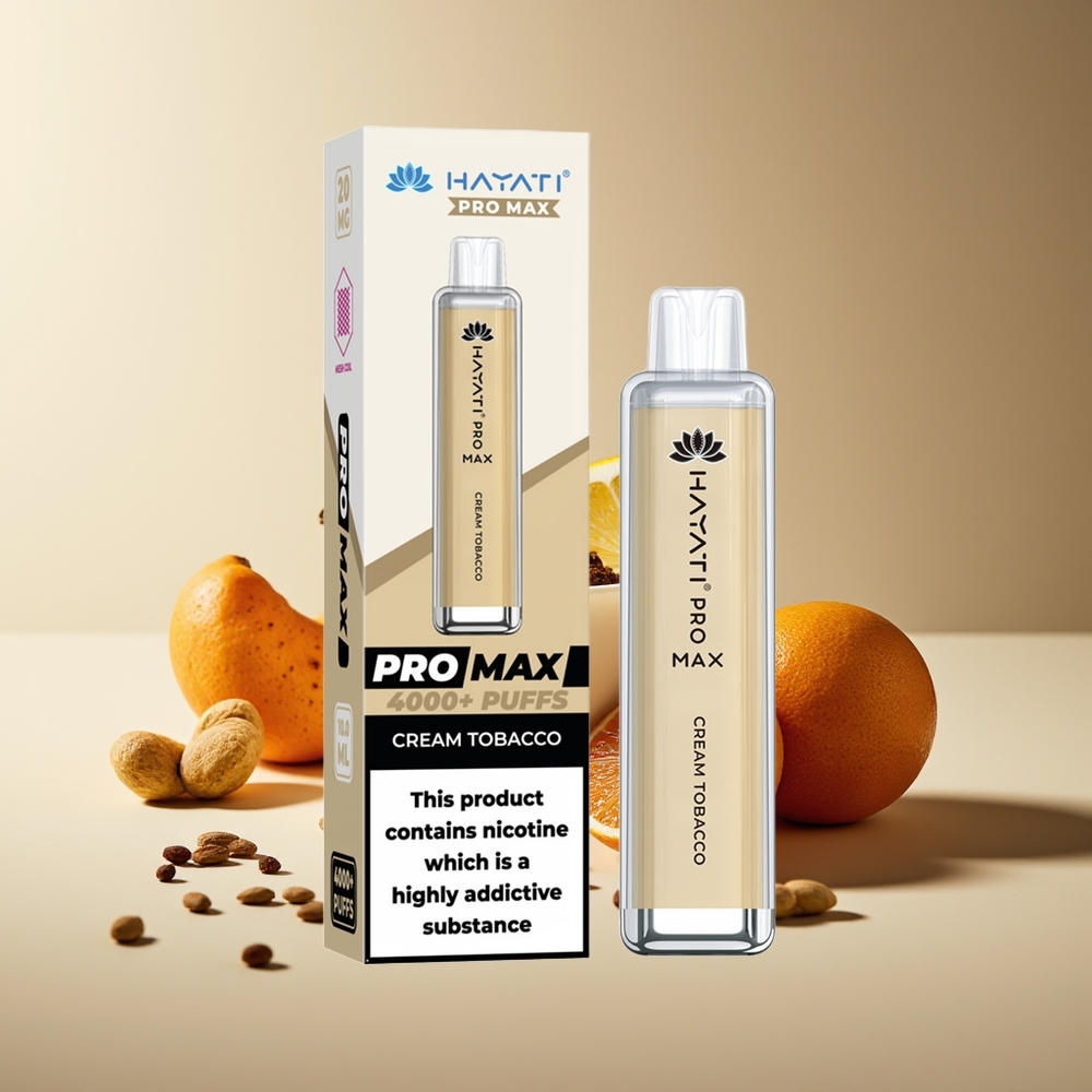 Hayati Pro Max 4000 Puffs Vape Recargable Crema Tabaco