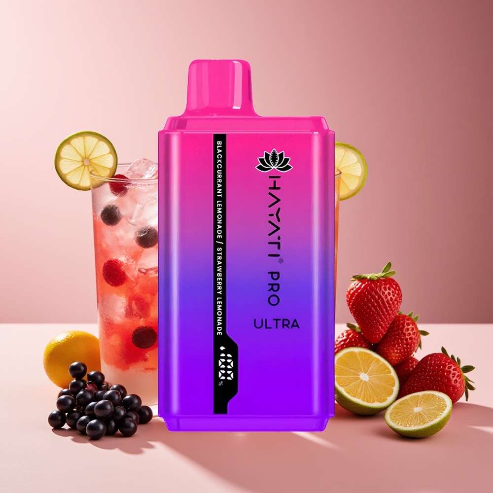 Hayati Pro Ultra 15000 Puffs 2x12ml 2% Sabores de Grosella Negra Limonada y Fresa Limonada