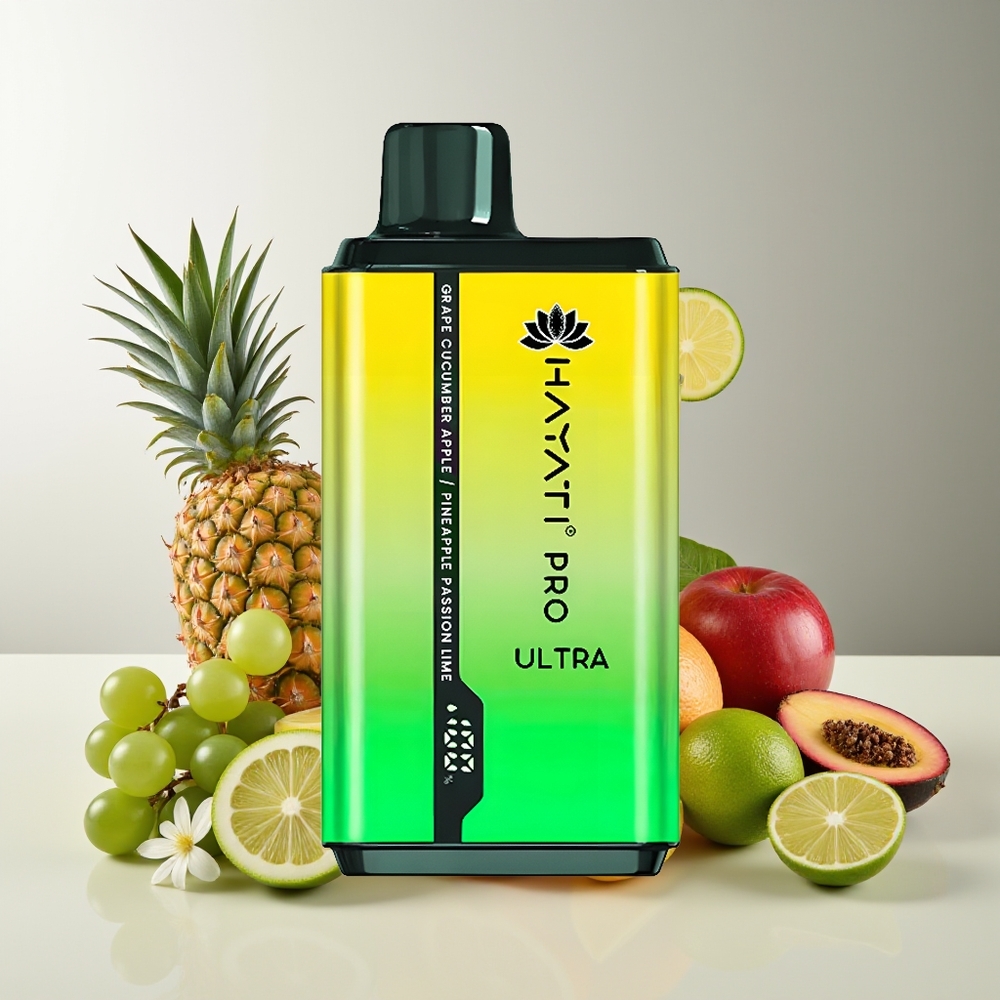 Hayati Pro Ultra 15000 Puffs 850mAh 24ml 2% Uva Pepino Manzana Piña Maracuyá