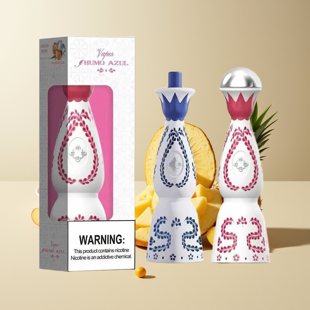 HUMO Azul 15000 Puffs 20mL 5% Nicotina Recargable USB-C Durazno Mango Piña