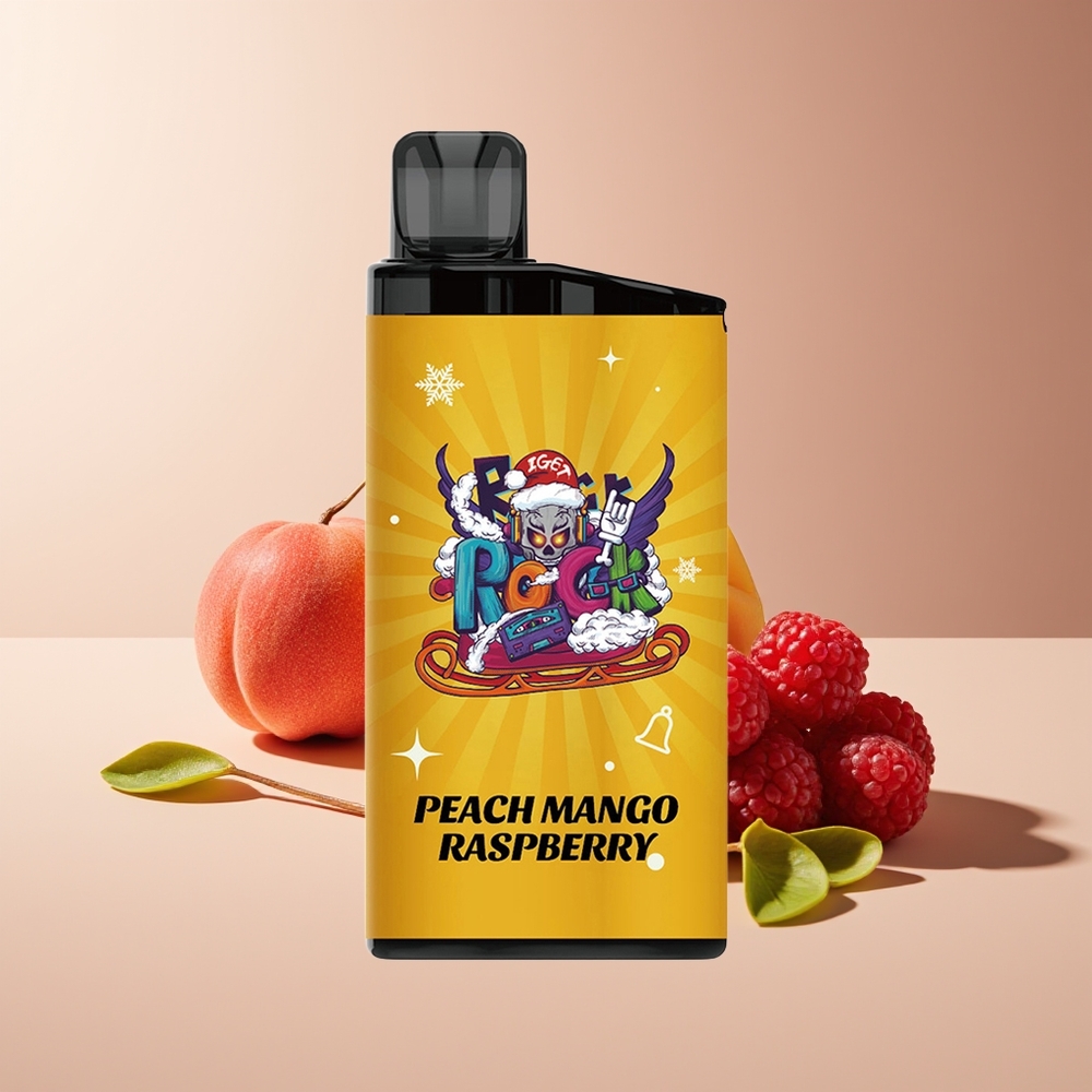 IGET Bar 3500 Puffs Vaporizador Desechable 1400 mAh Melocotón Mango Frambuesa