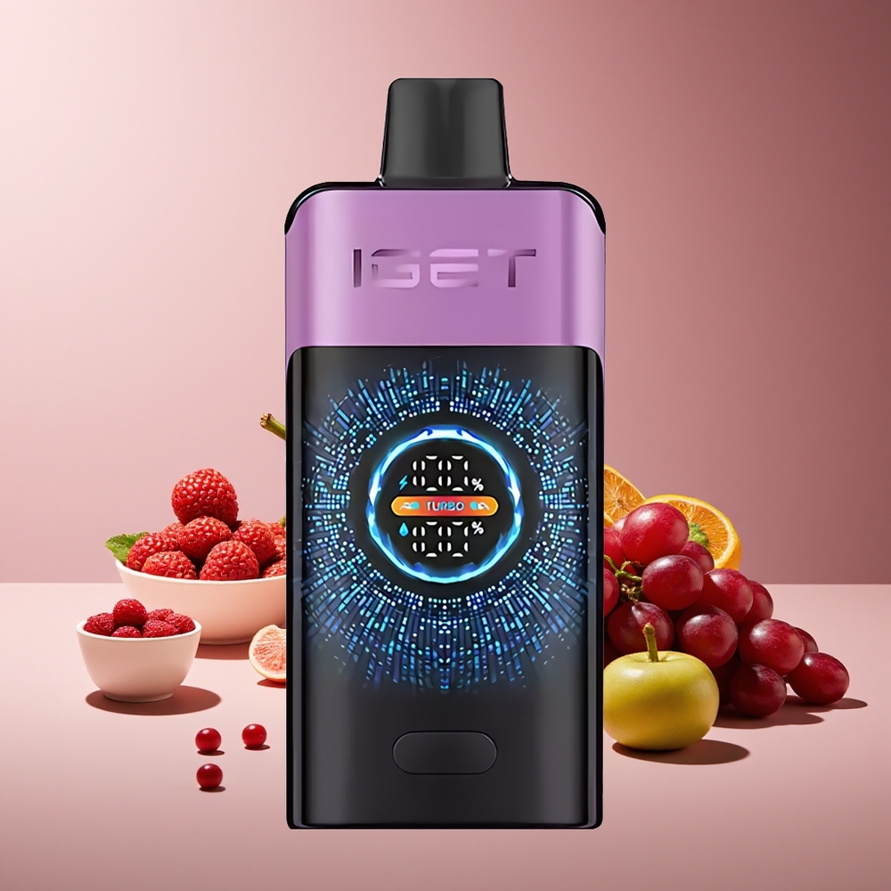 IGET ONE 12000 Puffs Chupa Chups Uva Gran Pantalla Curva Bicolor 2700 mAh