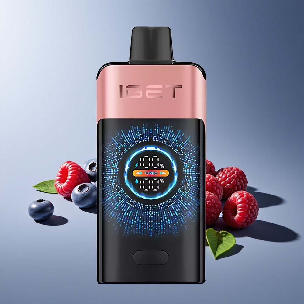 IGET ONE 12000 Puffs Dual Mesh Pantalla Curva Grande Arándano Frambuesa