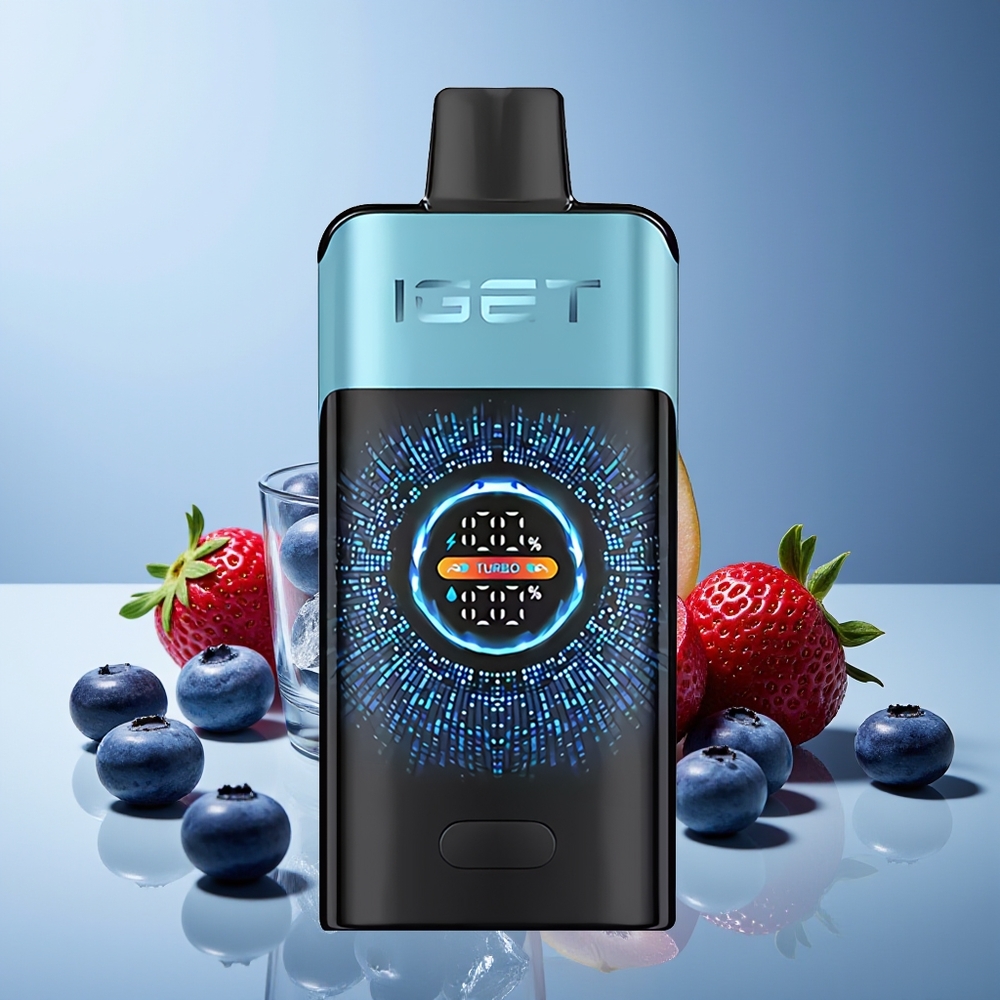 IGET ONE 12000 Puffs Pantalla Grande Curva Material PCTG+ALU+PC Batería 2700 mAh Arándano Helado