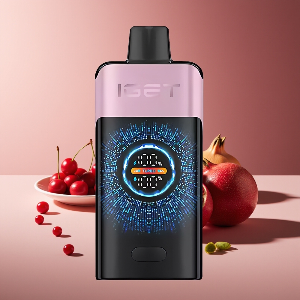 IGET ONE 12000 Puffs Turbo Pantalla Curva Color Cereza Granada