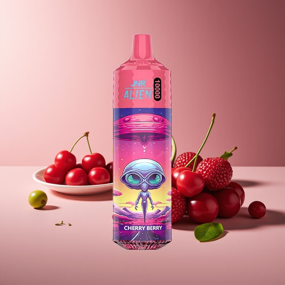 JNR Alien 10000 Puffs LED RGB Carga Rápida Tipo-C Cereza Baya