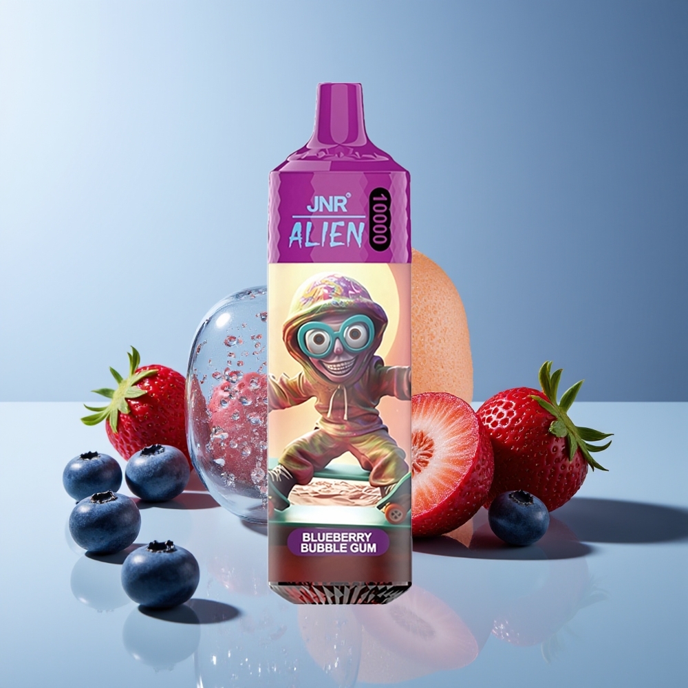 JNR Alien 10000 Puffs LED RGB Carga Rápida Type-C Chicle de Arándano Azul