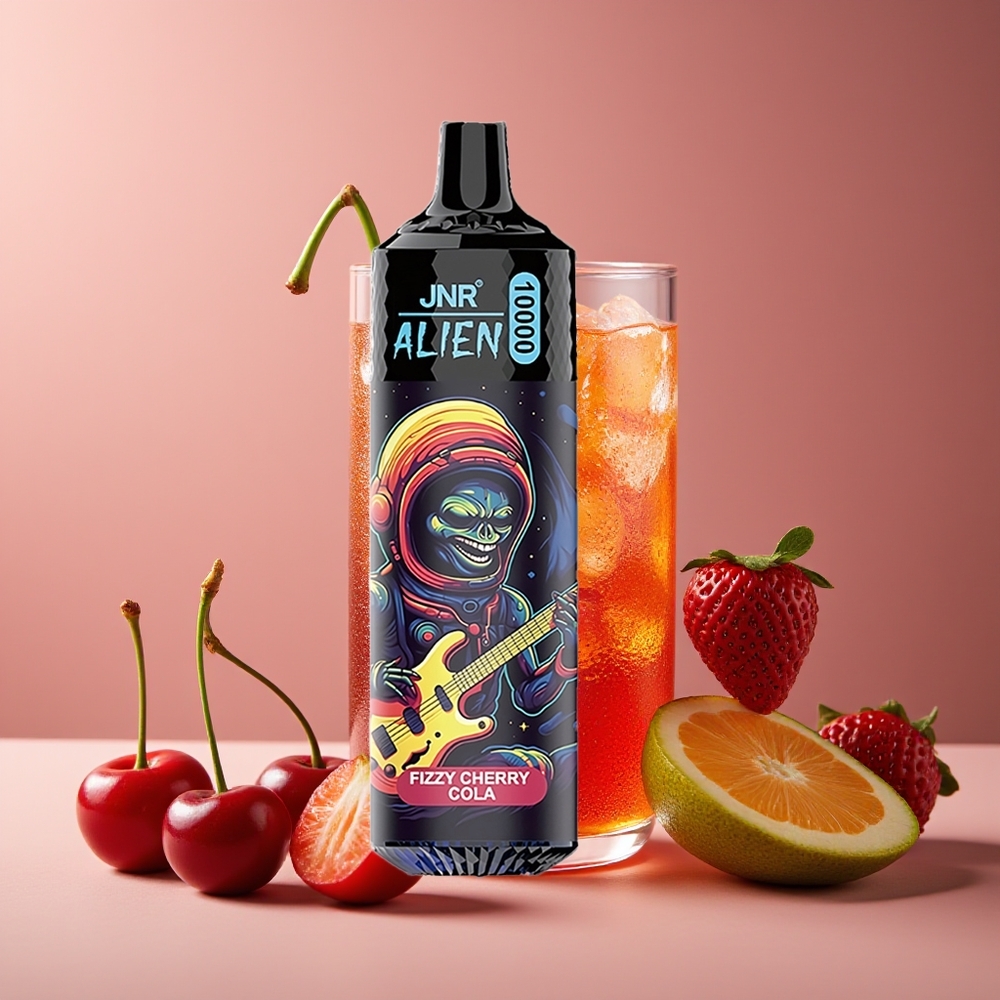 JNR Alien 10000 Puffs RGB LED Carga Rápida Type-C Cereza Refresco de Cola Fizzy