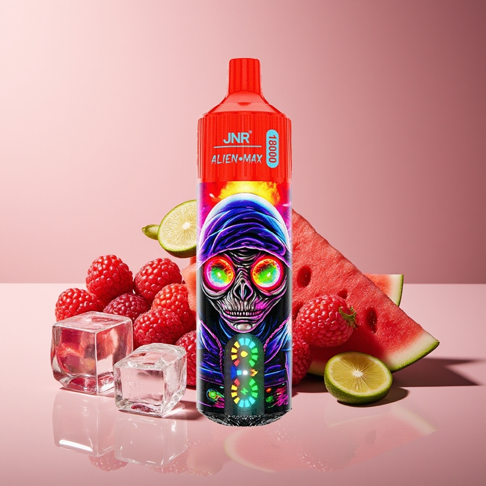 JNR Alien Max 18000 Chupadas Pantalla LED Doble Malla Frambuesa Sandía Hielo