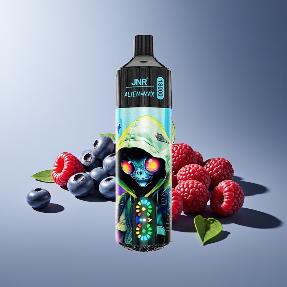 JNR Alien Max 18000 Puffs Dual Mesh LED Tipo-C Arándano Frambuesa