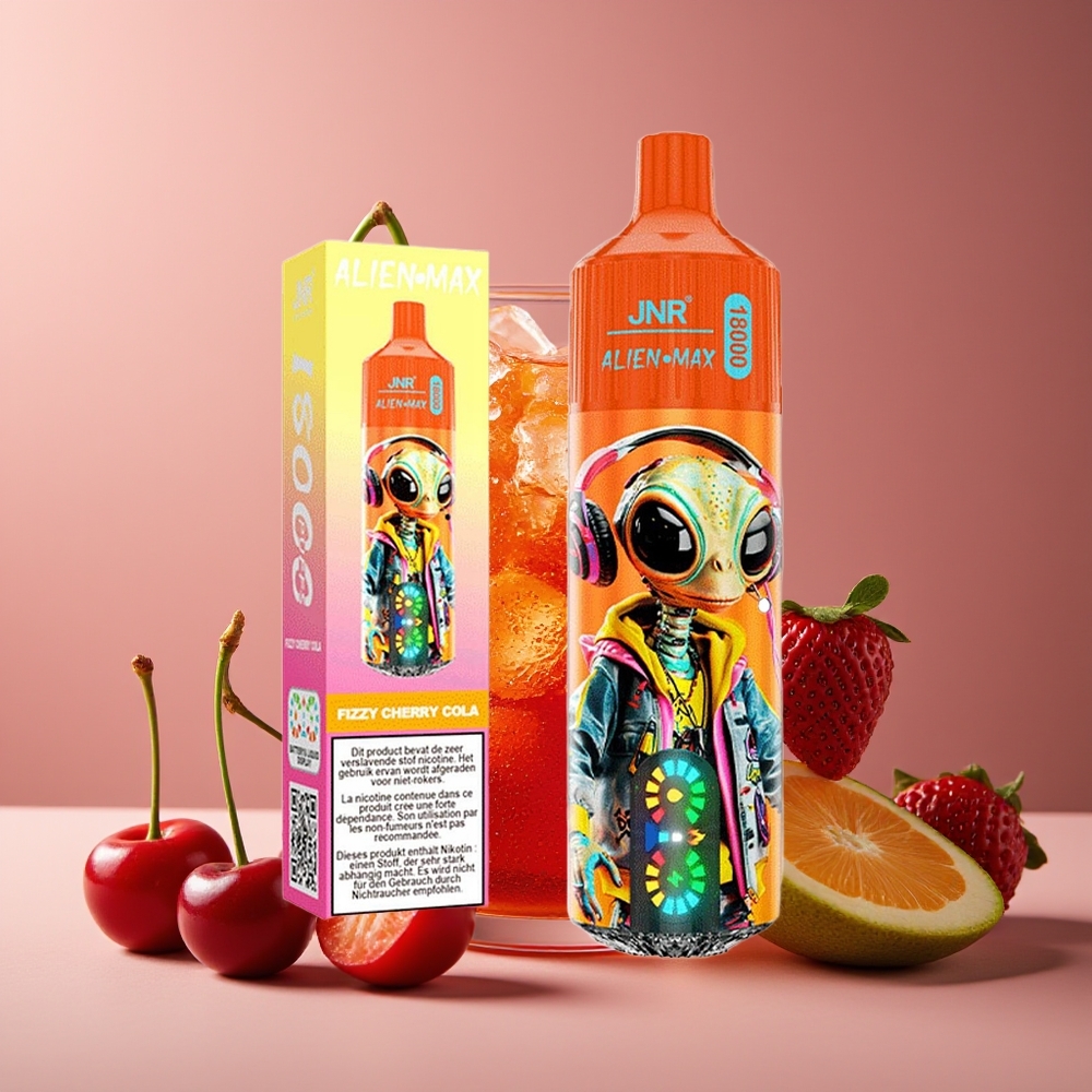 JNR Alien Max 18000 Puffs Pantalla LED Doble Malla 28ml Cereza Cola Fizzy