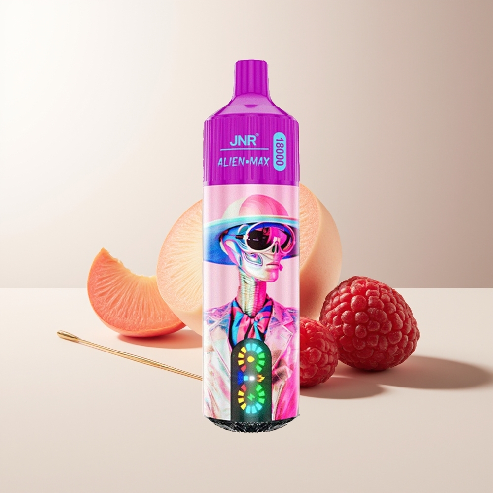 JNR Alien Max 18000 Puffs Pantalla LED Doble Malla 28ml Melocotón Blanco Frambuesa