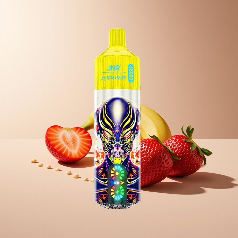 JNR Alien Max 18000 Puffs Pantalla LED Doble Malla Fresa Plátano