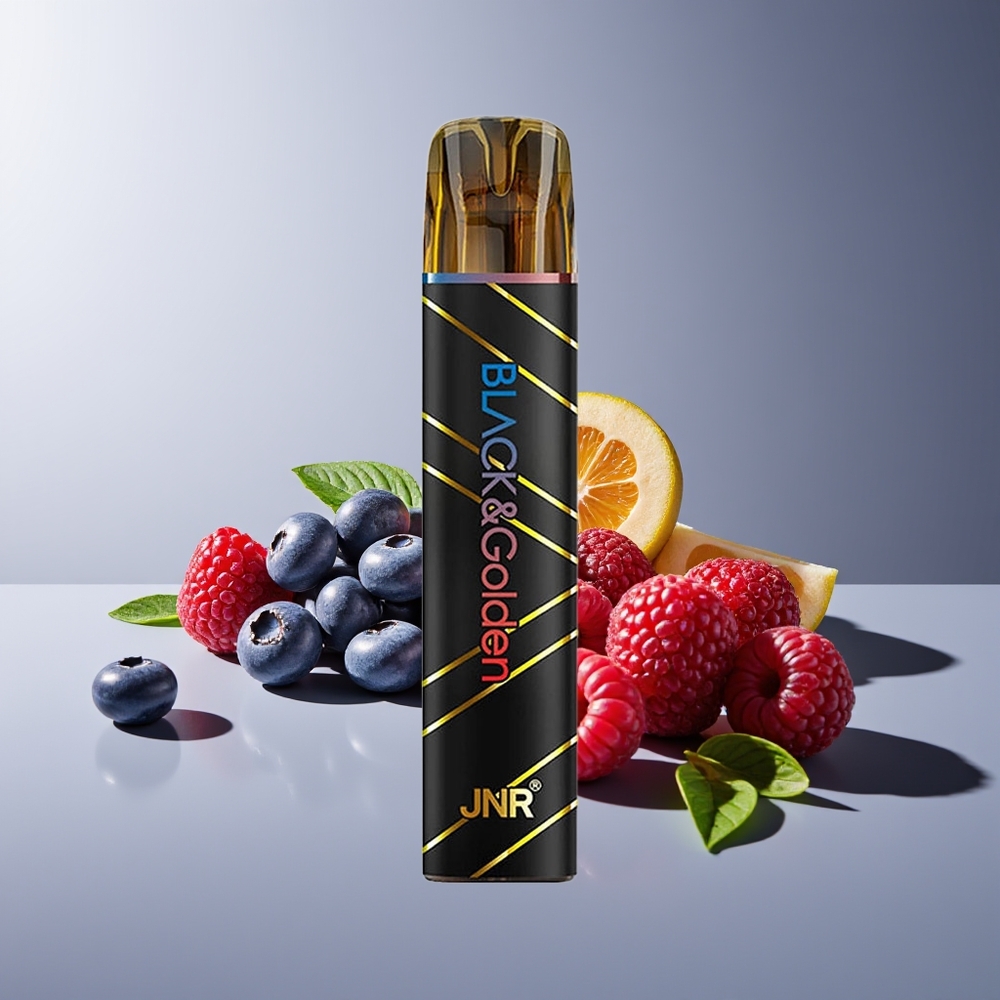 JNR Black&Golden 800 Puffs 550mAh 2ml TPD Sin Carga 2% Nicotina Arándano Agrio Frambuesa
