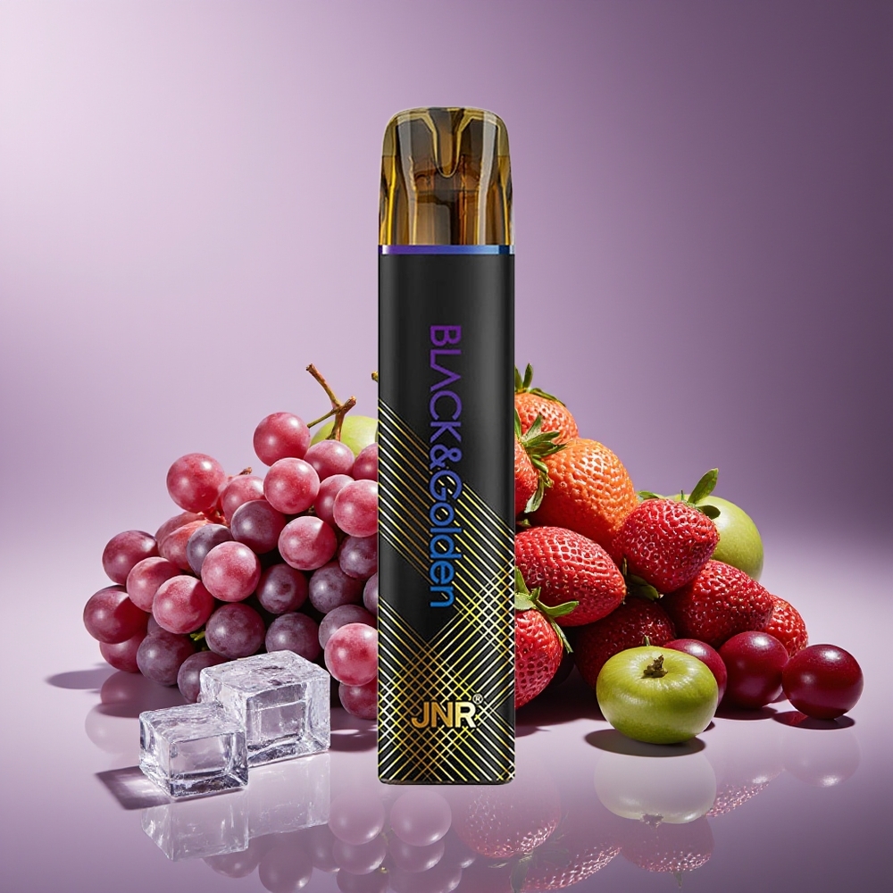 JNR Black&Golden 800 Puffs Sin Carga 2ml 2% Nicotina Uva Helada