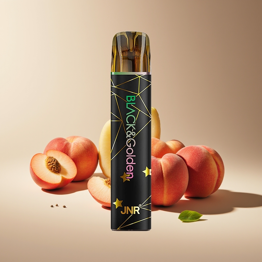 JNR Black&Golden 800 Puffs Sin Carga 550mAh 2ml TPD 2% Melocotón Fruta