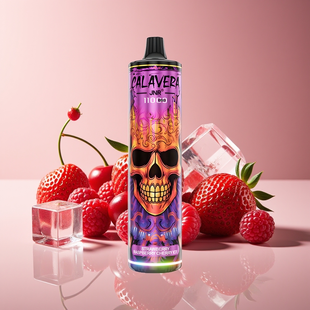 JNR Calavera 11000 Puffs Tipo-C 850mAh 21ml 1.0ohm Fresa Frambuesa Cereza Hielo