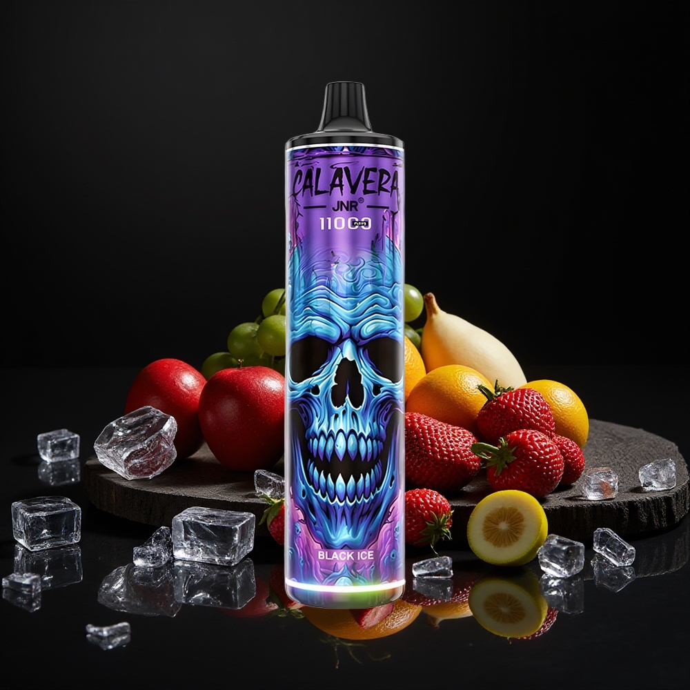 JNR Calavera 11000 Puffs Tipo-C 850mAh 21ml 1.0ohm Malla Negro Hielo