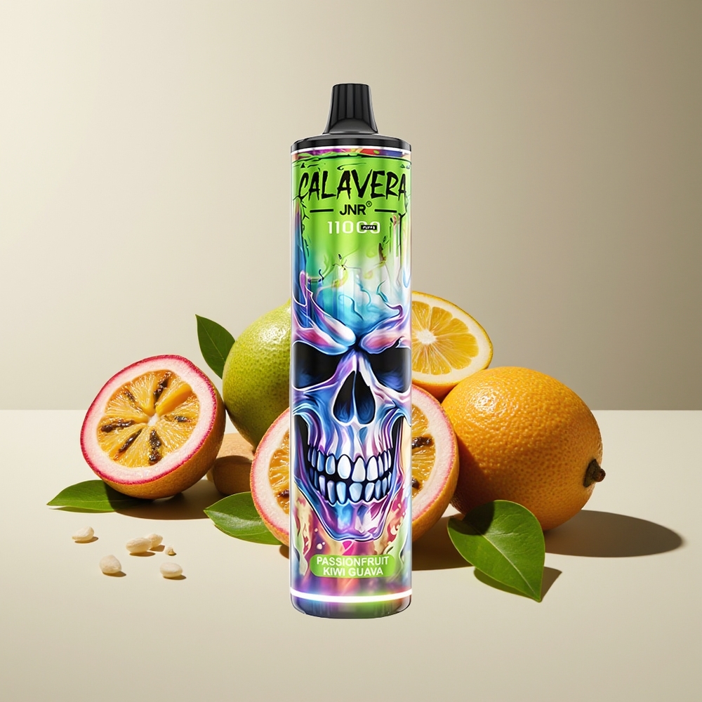 JNR Calavera 11000 Puffs Tipo-C 850mAh 21ml 1.0ohm Maracayá Kiwi Guayaba Disposable Vape