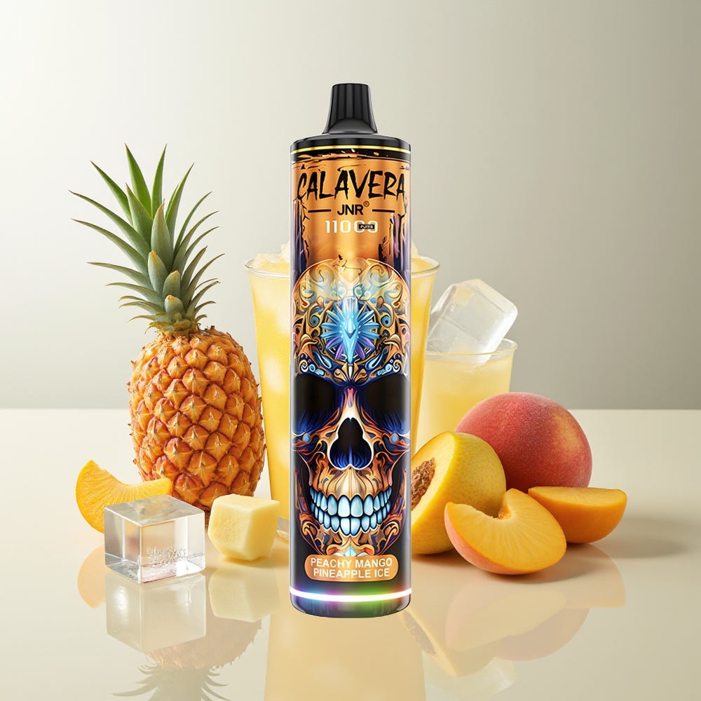 JNR Calavera 11000 Puffs Tipo-C 850mAh 21ml 1.0ohm Melocotón Mango Piña Hielo