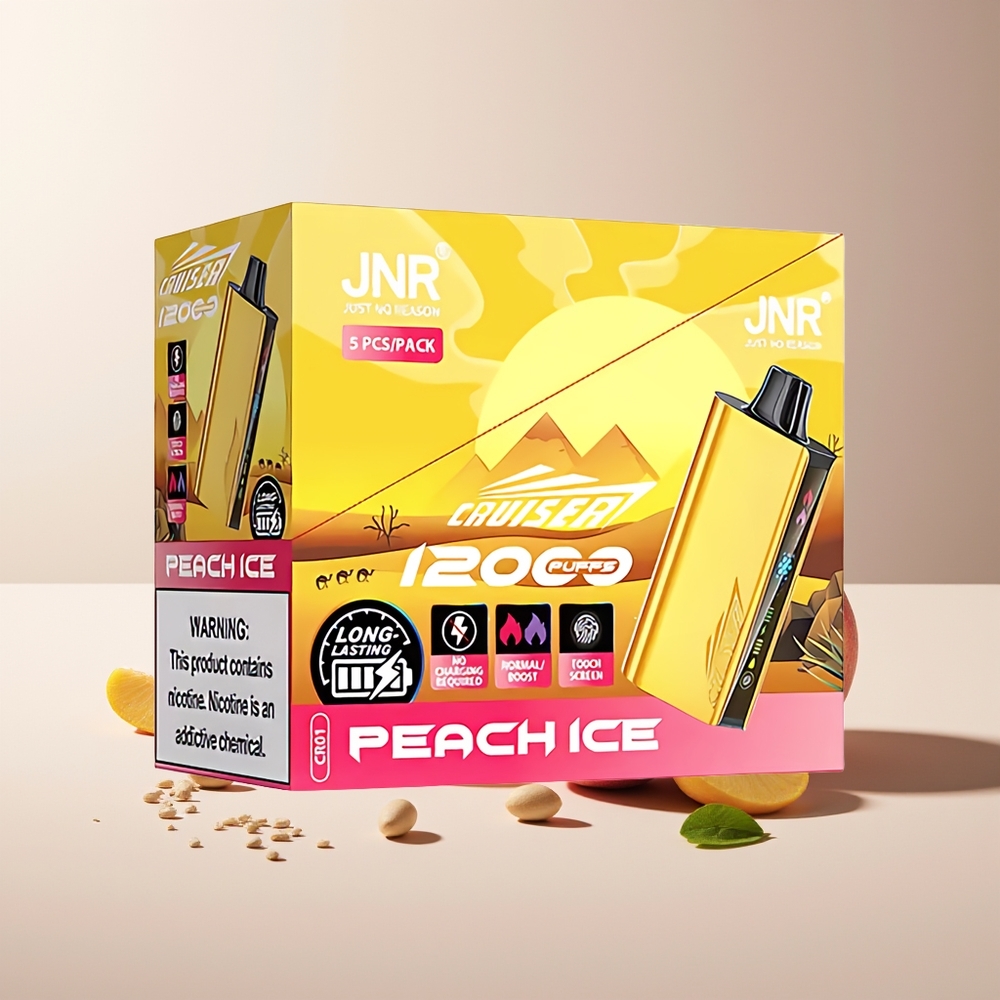 JNR Cruiser 12000 Puffs Vape Desechable Sin Carga Cuerpo de Aluminio Melocotón Hielo