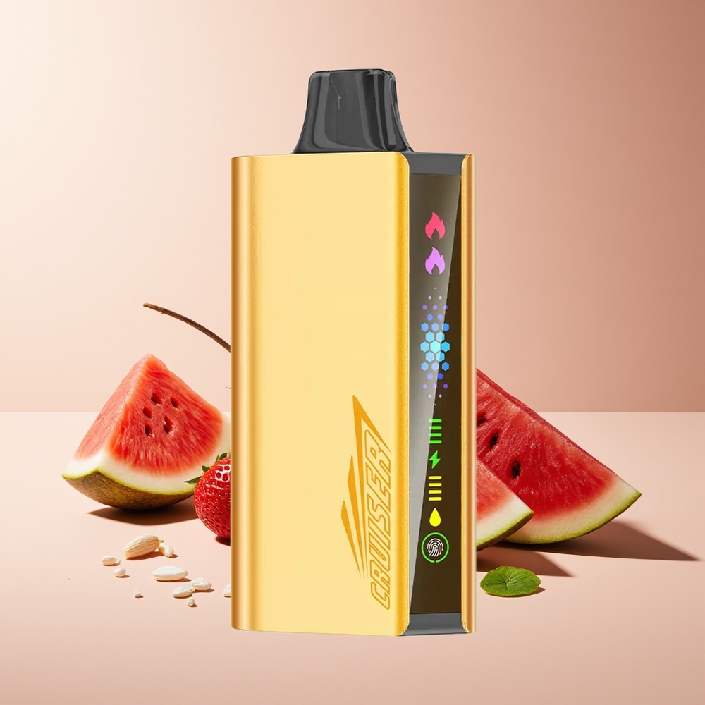JNR Cruiser 12000 Puffs Vape Desechable Sin Carga Pantalla Animada Cuerpo de Aluminio Fresa Coco Sandía