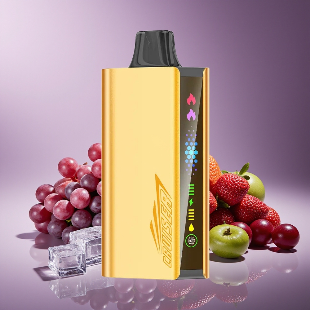 JNR Cruiser 12000 Puffs Vape Desechable Sin Carga Pantalla Animada Cuerpo de Aluminio Uva Helada