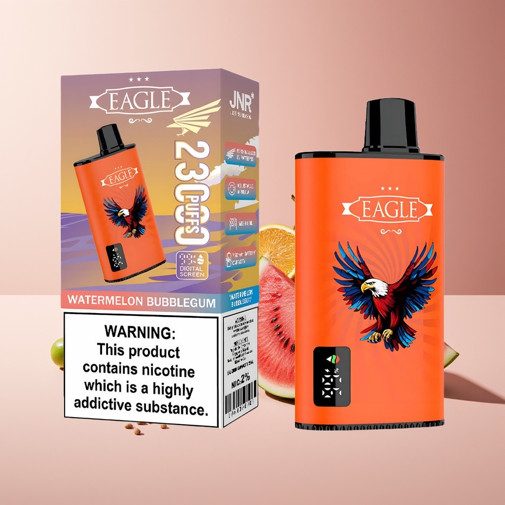 JNR EAGLE Smart 23000 Puffs Pantalla Digital 1.0ohm Malla 750mAh Tipo-C 25ml Sandía Chicle