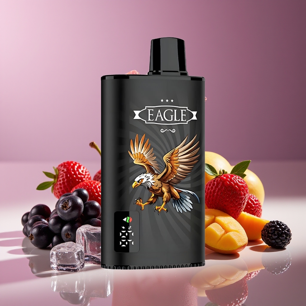 JNR EAGLE Smart 23000 Puffs Pantalla Digital Bobina Malla 1.0ohm 25ml Grosella Negra Mango Hielo