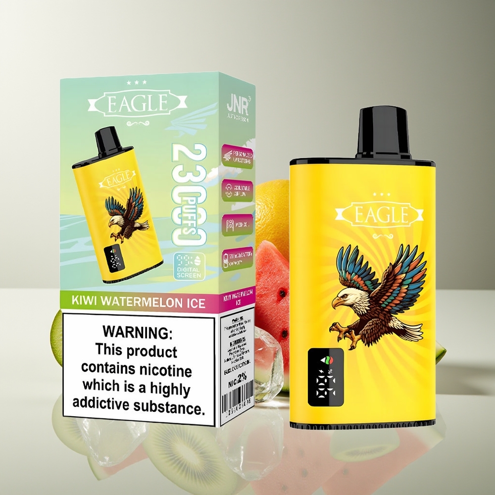 JNR EAGLE Smart 23000 Puffs Pantalla Digital Bobina Malla 1.0ohm Aire Ajustable Kiwi Sandía Hielo