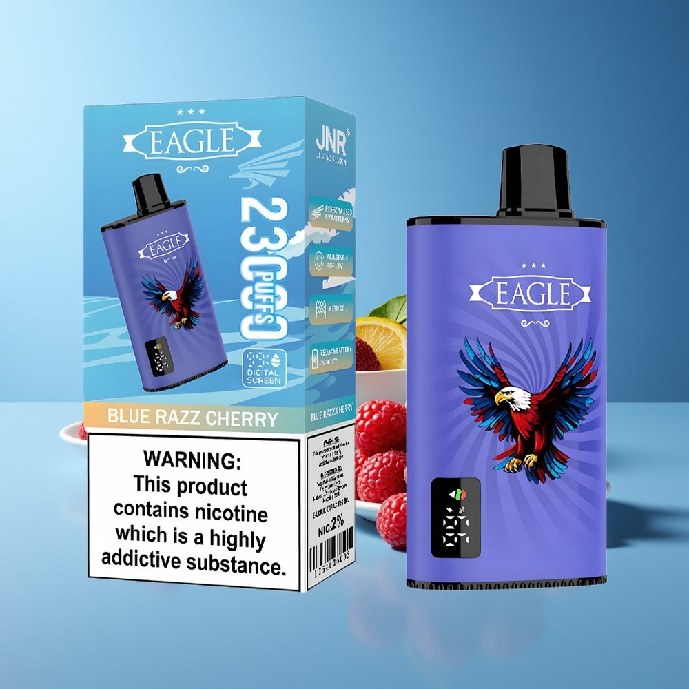 JNR EAGLE Smart 23000 Puffs Pantalla Digital Bobina Malla 1.0ohm Batería 750mAh Arándano Azul Cereza