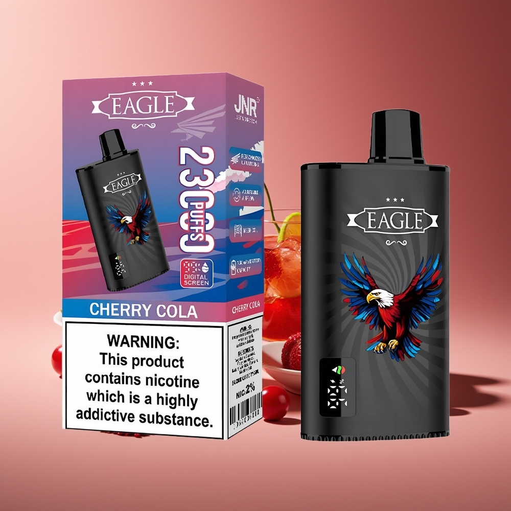 JNR EAGLE Smart 23000 Puffs Pantalla Digital Bobina Malla 1.0ohm Batería 750mAh Cereza Cola
