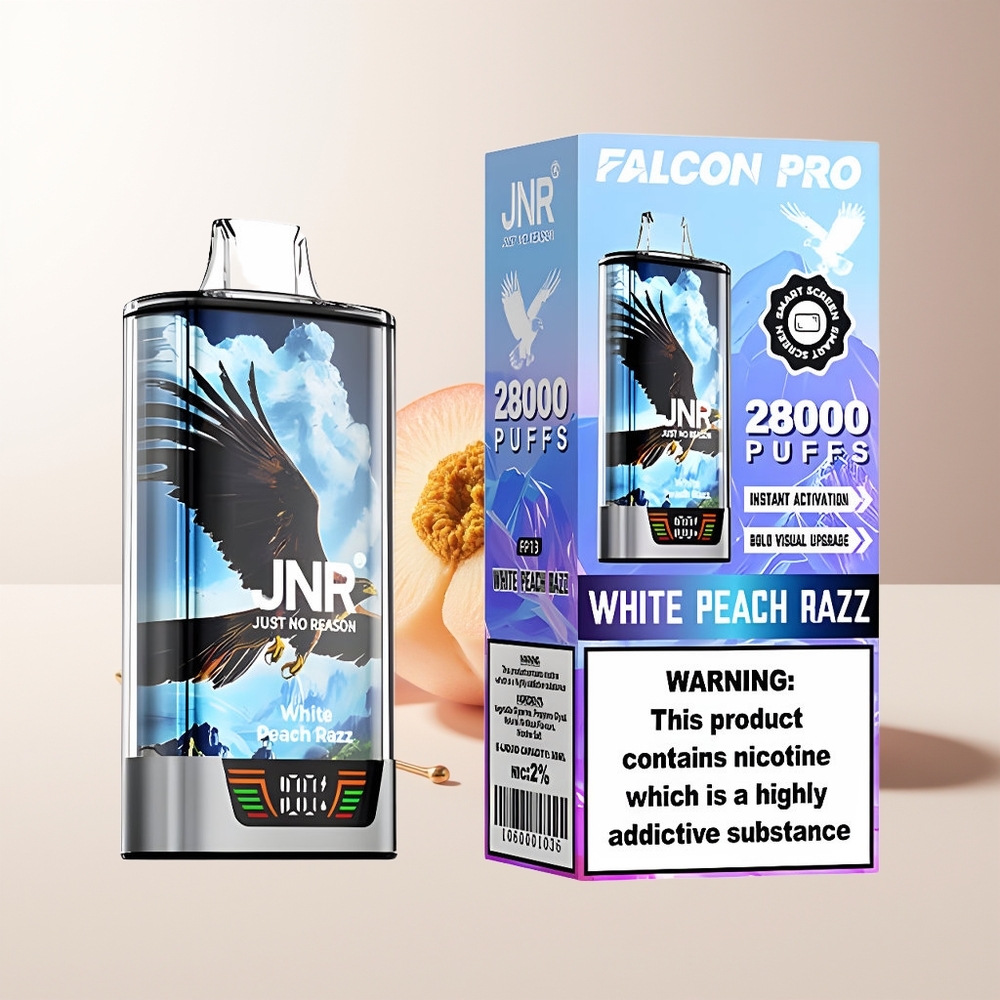 JNR Falcon Pro 28000 30ml 950mAh MTL Doble Malla Melocotón Blanco Frambuesa