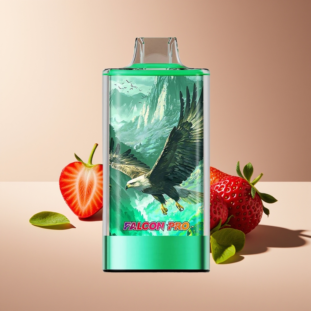 JNR Falcon Pro 28000 Disposable Vape Fresa Kiwi Pantalla Inteligente Dual Mesh