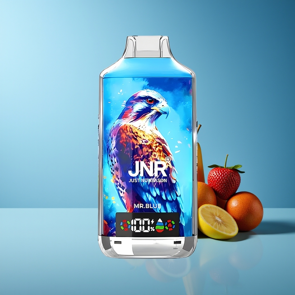 JNR Falcón X 18000 Puffs Pantalla Digital Carga Rápida Tipo-C Doble Malla Azul Sr.