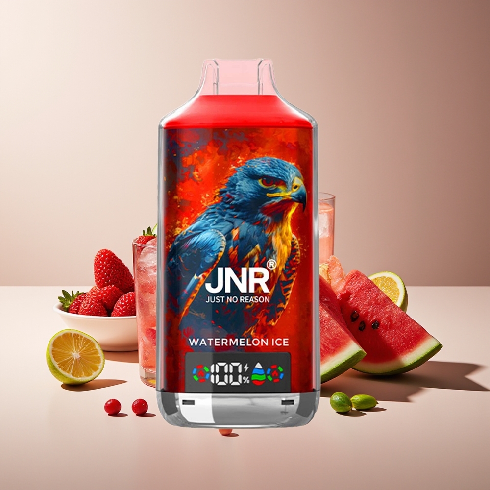JNR Falcon X 18000 Puffs 750mAh 24ml Dual Mesh Coil Pantalla Digital Tipo-C Carga Rápida 0% 2% 5% Sandía Hielo