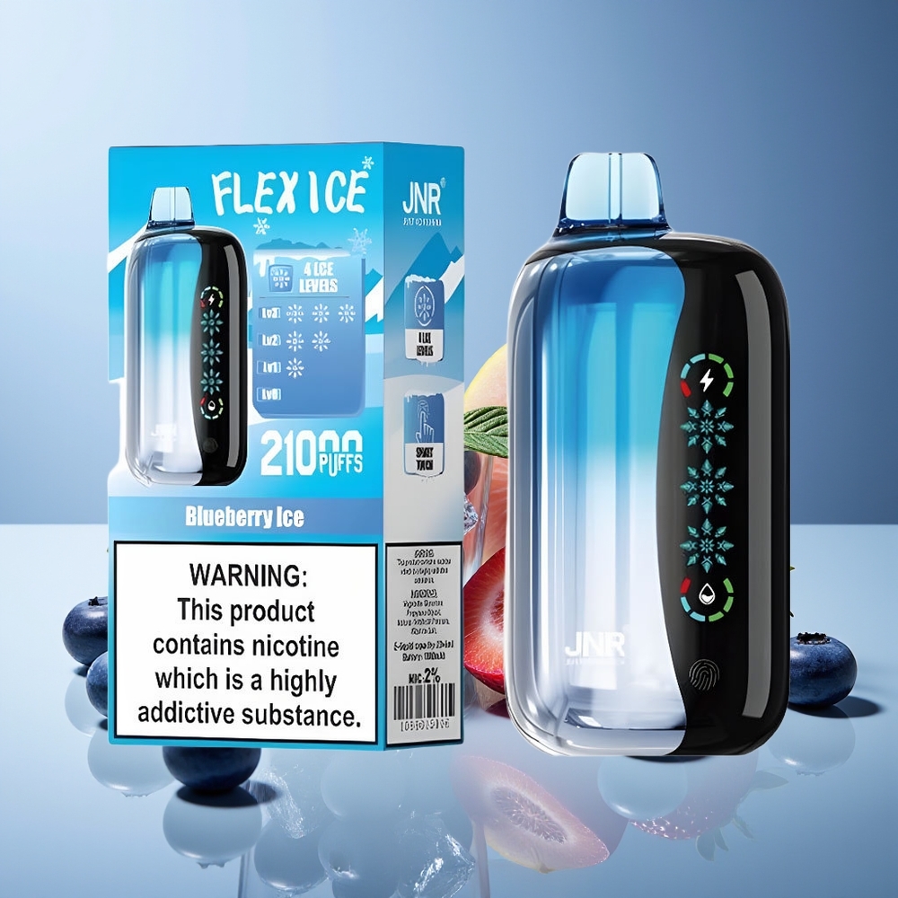 JNR Flex Ice 21000 Puffs Ajustable Hielo Pantalla Táctil Arándano Hielo