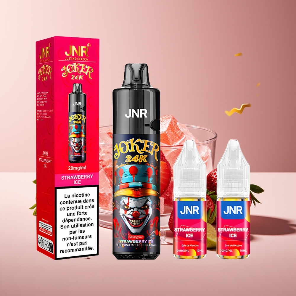 JNR Joker 24000 Bocados Recargable con Luz Multicolor Fresa Helada