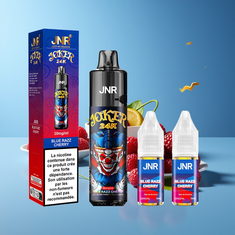 JNR Joker 24000 Pitadas Recargable con Luz Respiratoria Azul Cereza Ácida