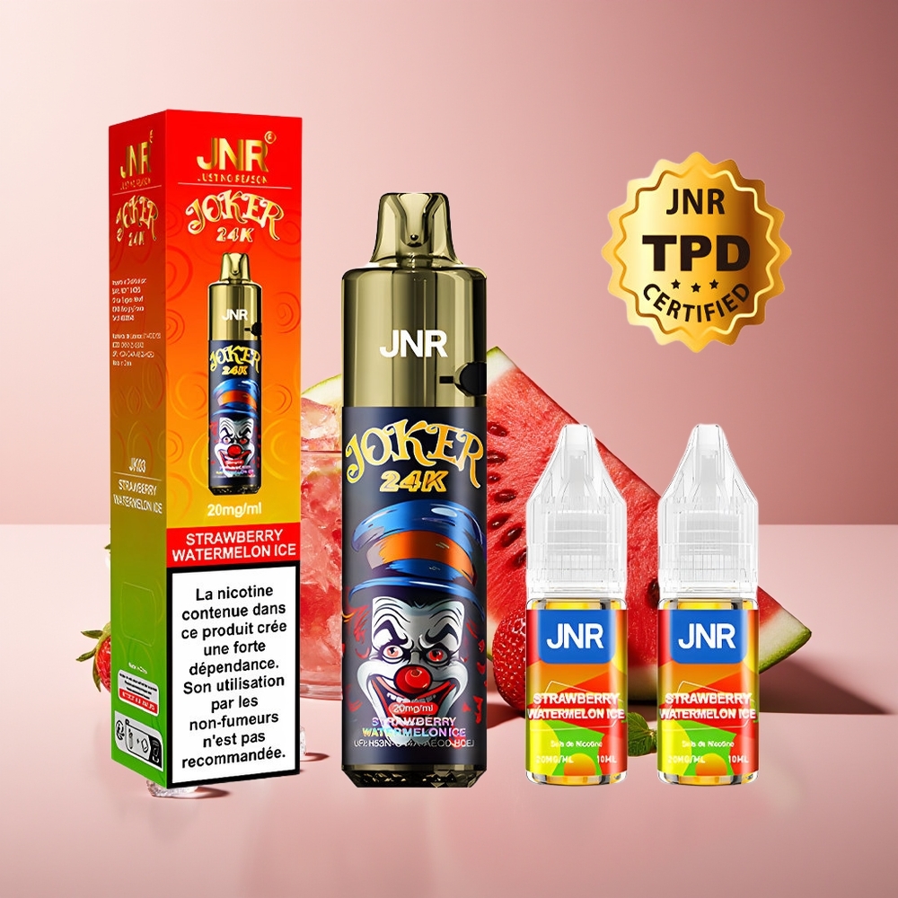 JNR Joker 24000 Puffs Recargable 2+10ml Fresa Sandía Hielo
