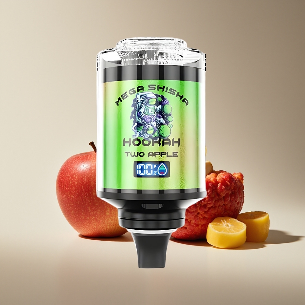 JNR Mega Shisha Hookah 100K 2 Bocas Compatibilidad con Escritorio Dos Manzanas Pantalla Inteligente 60ml 2200mAh Tipo-C