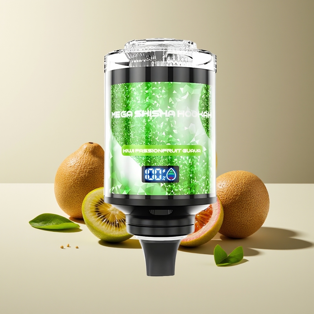 JNR Mega Shisha Hookah 100K Bocadas Pantalla Inteligente Carga Rápida Kiwi Maracuyá Guayaba