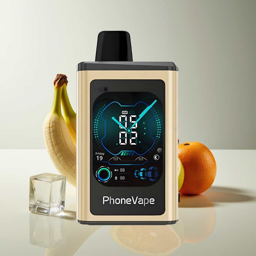 JNR PhoneVape 30000 chupadas Recargable Turbo Ajustable Pantalla Completa Banana Hielo