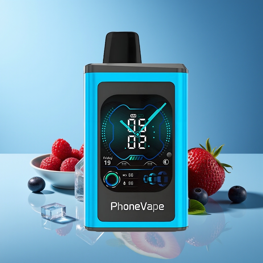 JNR PhoneVape 30000 chupadas Recargable con Batería 850mAh Turbo Ajustable Azul Frambuesa Hielo