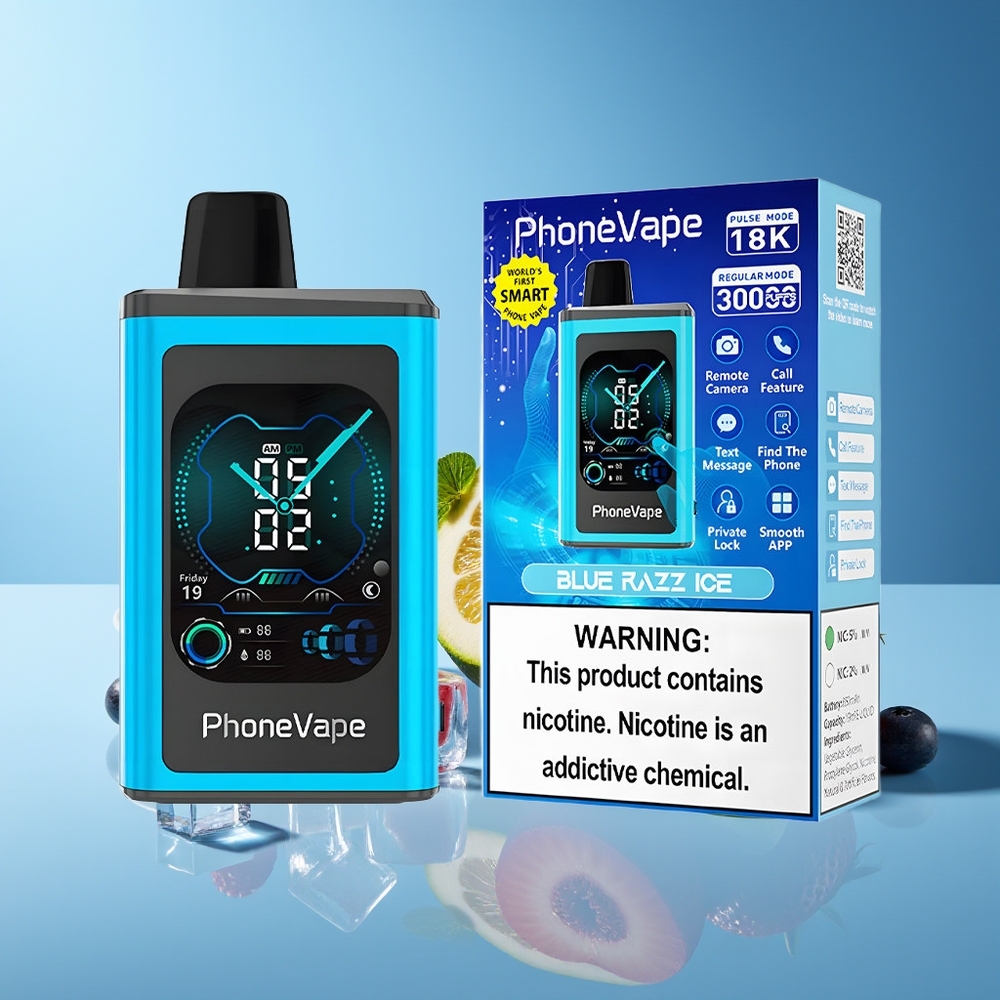 JNR PhoneVape 30000 chupadas Recargable con Batería 850mAh Turbo Ajustable Azul Frambuesa Hielo
